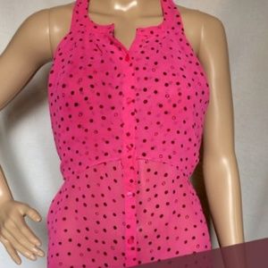 Polka dot pink Vera Wang top